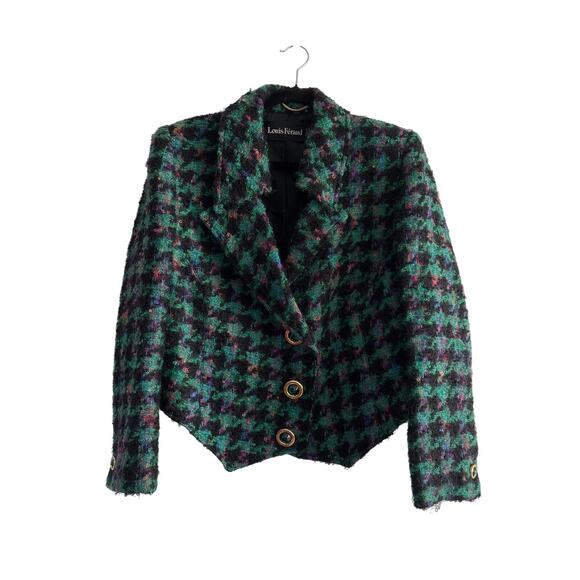 Vintage Louis Féraud Mohair Wool Jewel Button Jacket 14 - Picture 5 of 7